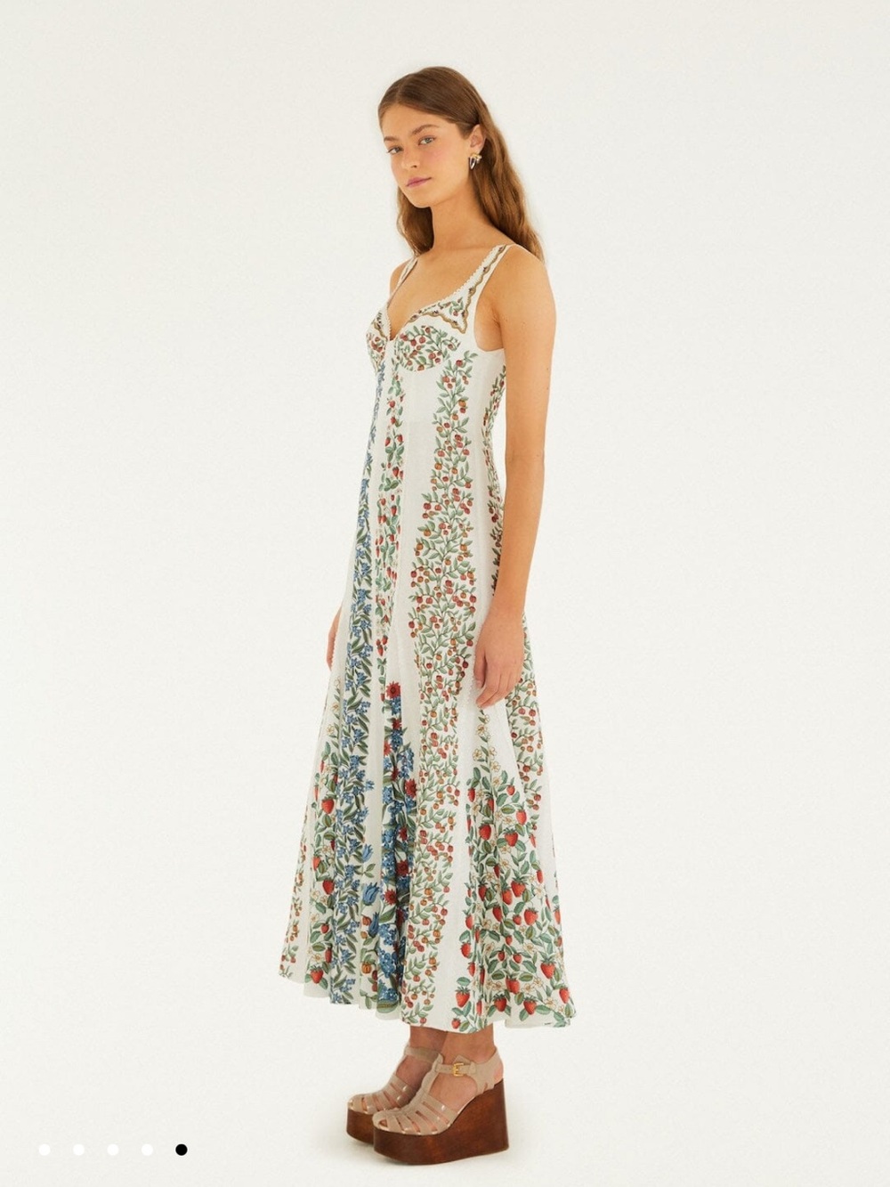 NWT Farm Rio Off-White Fruit Beauty Maxi Dress - Picture 6 of 6